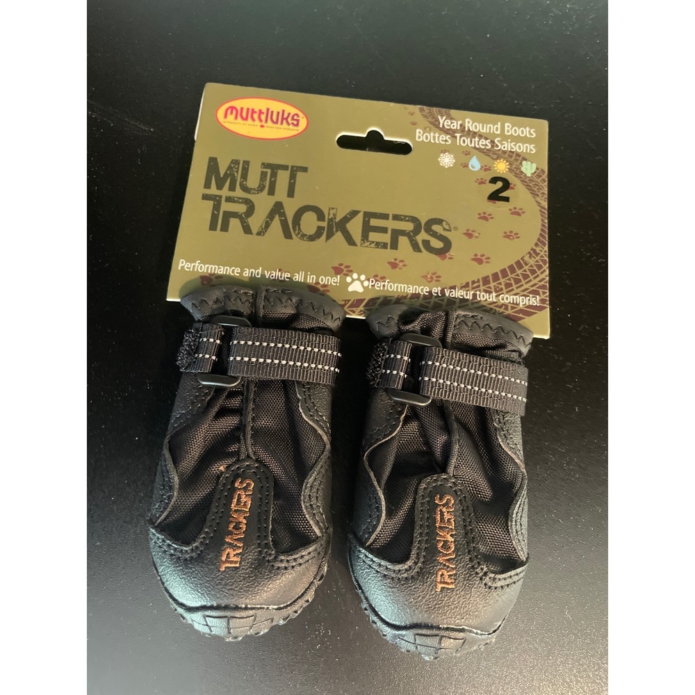 Mutt Trackers Muttluks Set of 1 - Size 2 XS (2.75")  Boots New Black Dogs Pet